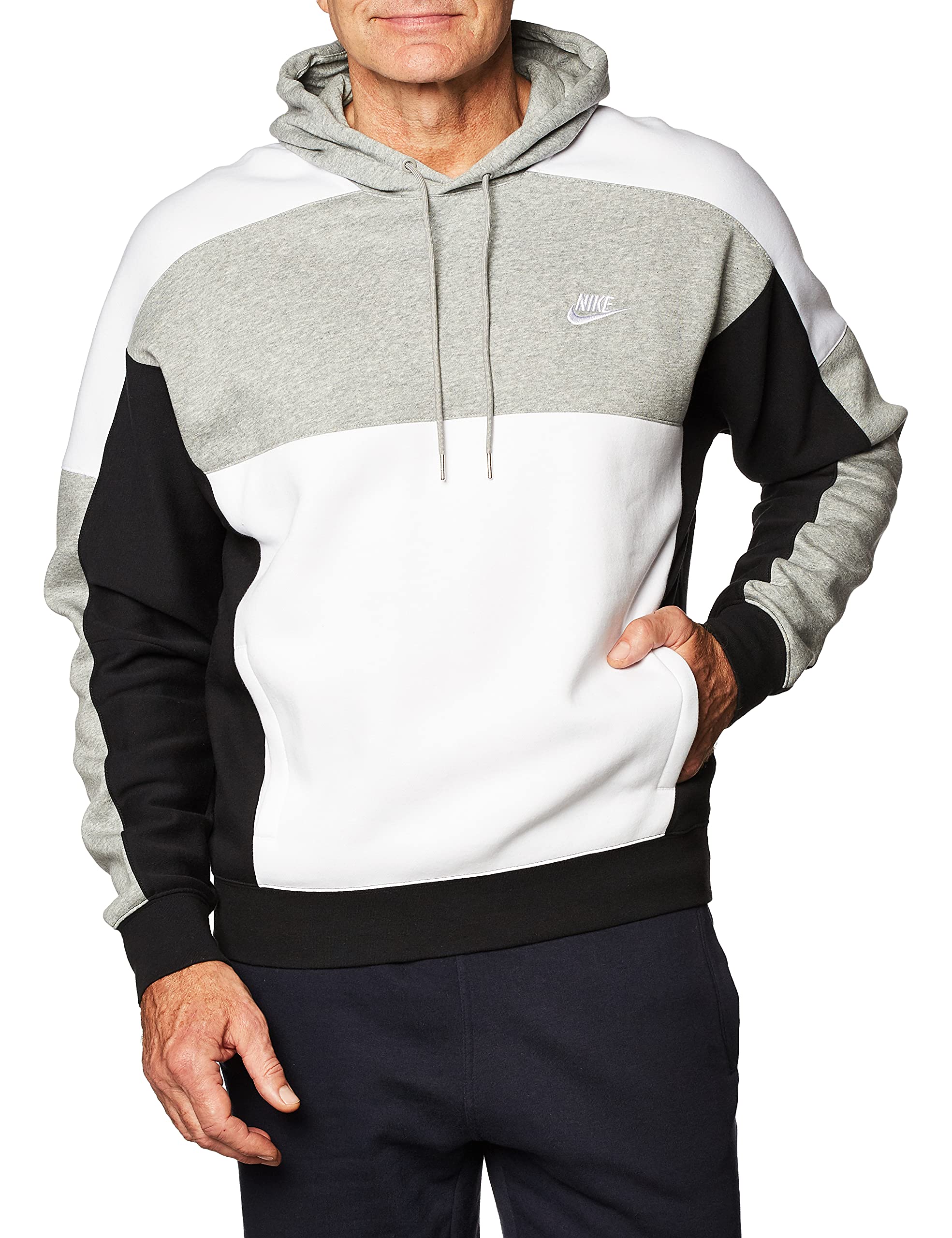Nike M Nsw Hoodie PO BB Cb Sweatshirt - Dk Grey Heather/Black/White/X-Large-T