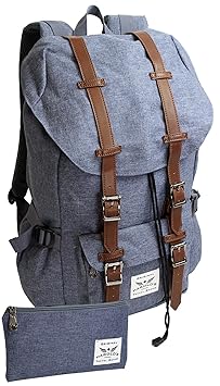 HAROLD'S Großer Rucksack Damen Herren Laptop 15' Notebook Backpack für Uni Schule Wandern Reise (4075) (Jeans-Blau)