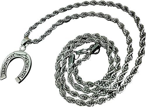 Amazon 蹄鉄 大 男のネックレス フレンチロープ チェーン 強運の蹄 メンズ ネックレス 通販