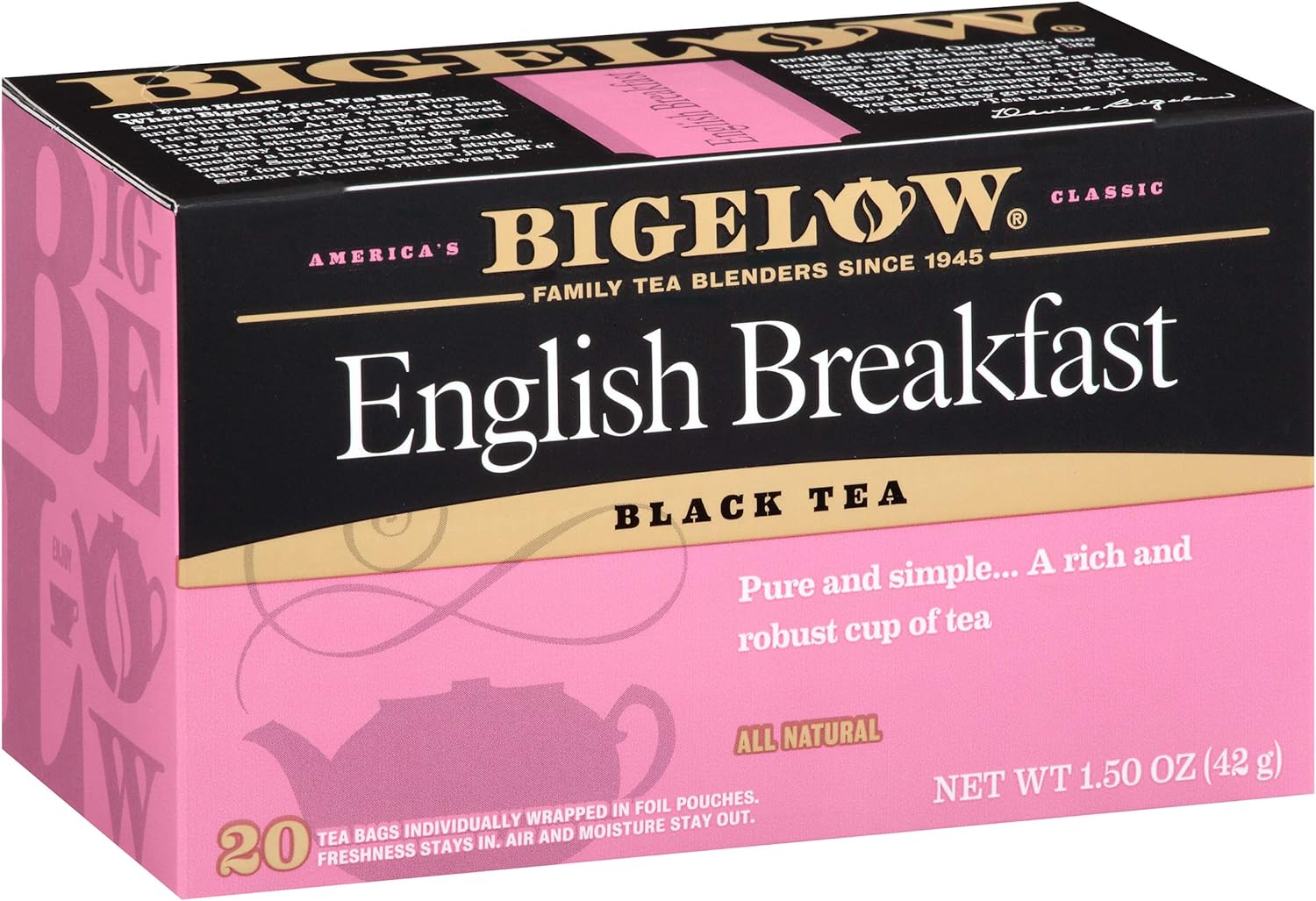 Bigelow English Breakfast Tea, 20Count Boxes (Pack of 6) Amazon.ca Grocery
