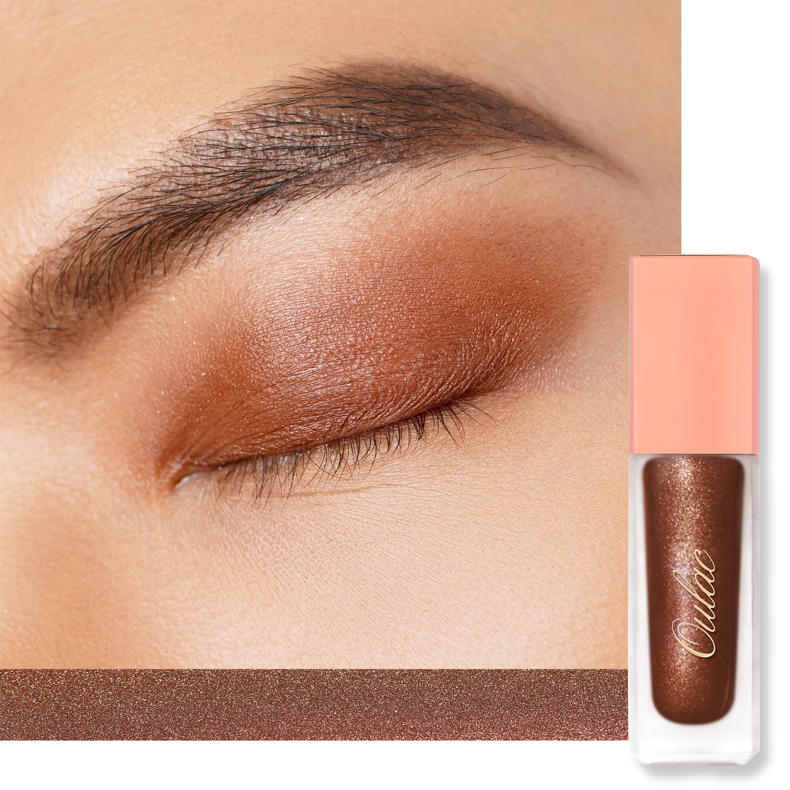 Oulac Liquid Eyeshadow Satin Finish - Multi-Use Brown Eyeshadow & Cream Bronzer | Blendable Smooth Eye Make-up, Crease-Resistant, Non-Greasy, Vegan, Cruelty-Free, Bronze (SA03) — image 1