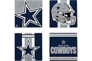 FOCO NFL Official Game Day 4-Pack Beverage Drink Stone Coaster Set (Dallas Cowboys)