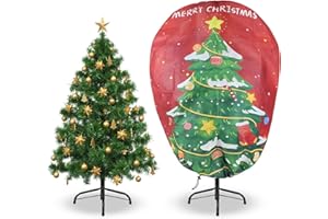bruwaa Christmas Tree Storage Bag Cover,Stores a 7.5ft Artificial Christmas Tree, Tear Resistant Non-Woven Fabric Adjustable Drawstring Waterproof, Dustproof Plant Covers Freeze Protection