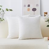 Home Brilliant White Cushion Covers 60x60 cm Pack of 2 Creamy White