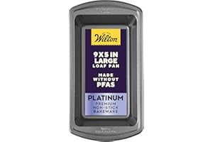 Wilton Platinum Premium Non-Stick Anti-Warp Bakeware, Made Without PFAs, Loaf Pan, 9 x 5 x 2.7 in, Packaging May Vary