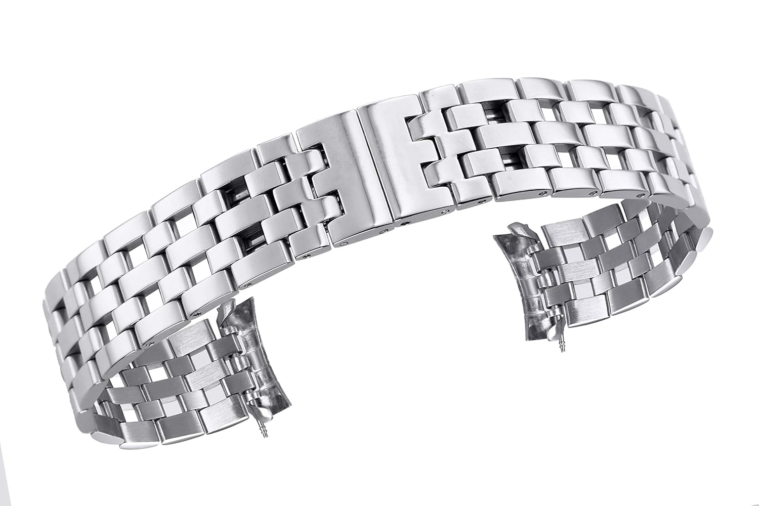 Mmクールメンズメタル腕時計ベルトinシルバー中空デザインプレミアムステンレススチール時計ストラップ交換用 18 18 B073zw5qh5 シルバー シルバー シルバー 時計バンド Www Canlanyhl Com