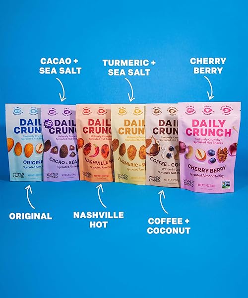 DAILY CRUNCH SPROUTED ALMONDS – 5 OUNCE BAGS (ORIGINAL SPROUTED, SINGLE BAG – 5 OUNCES)