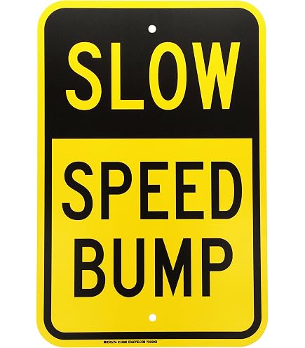 Amazon.com: 2-Pack Large Speed Bumps Ahead Sign, 18