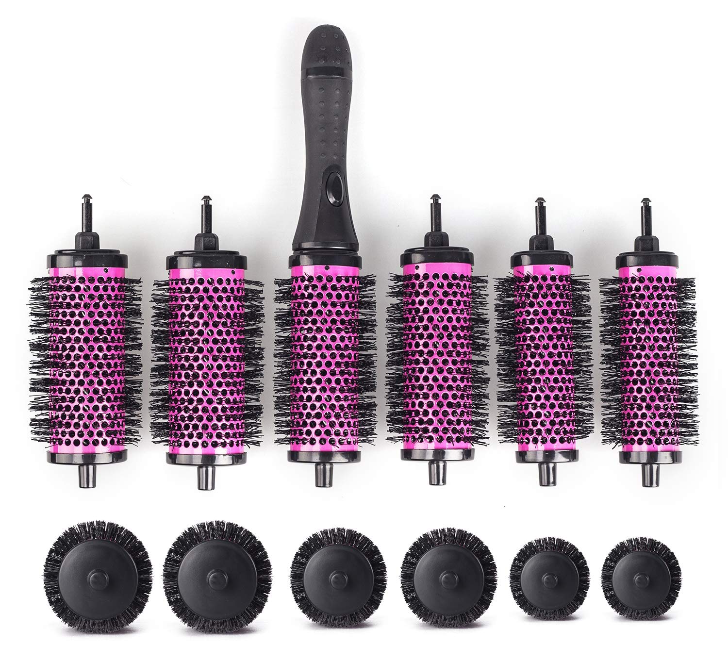 Xcellent Global Brush Set with Detachable Barrels Round Styling Tool, 6 Barrels 1 Handle, Small Medium Large BT023 by Xcellent Global