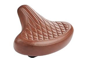 Wide Bike Seat for Men and Women Comfort - Oversized Soft Padded Bike Saddle Replacement for Cruiser, Vintage Classic City Bi