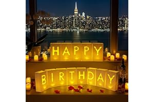 Velsyn “Happy Birthday” Light up Letters - Luminary Paper Bags for Birthday Banner and Sign