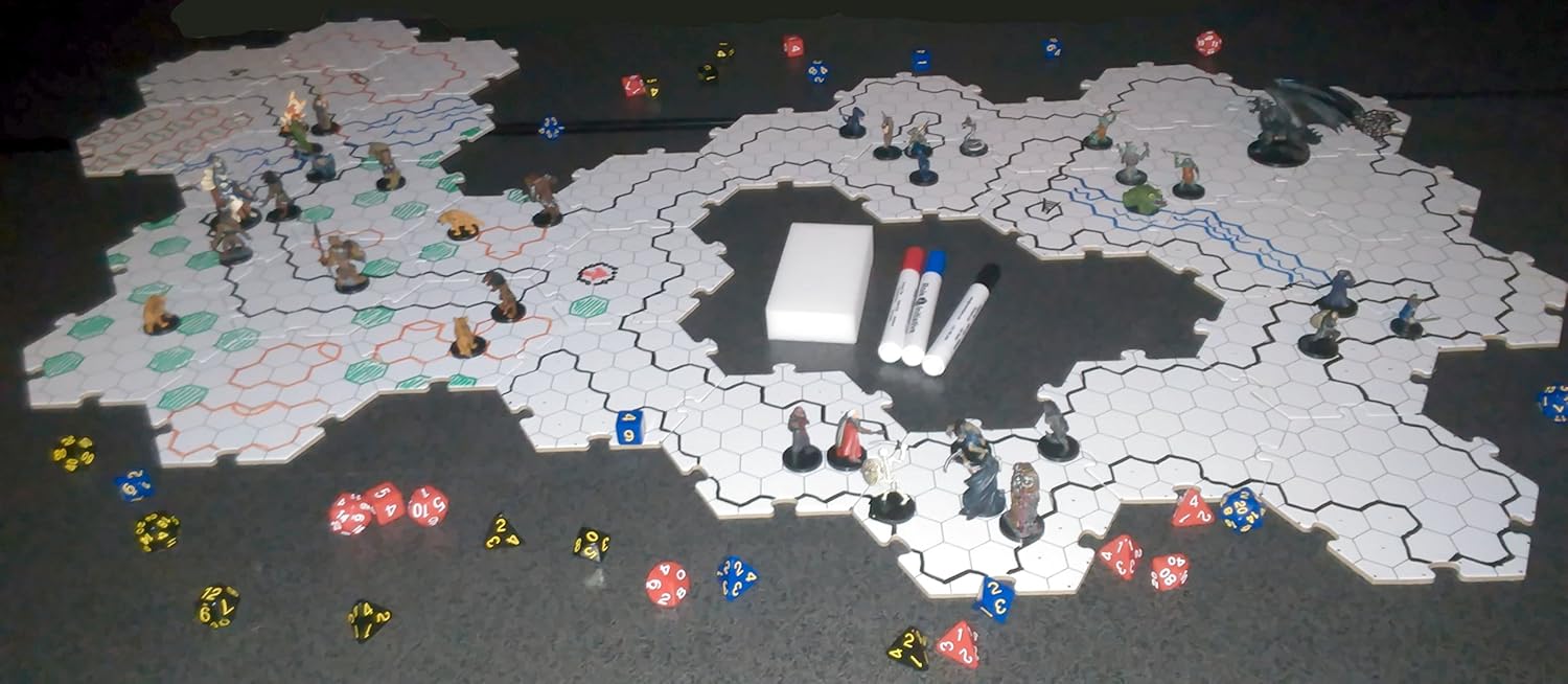 Dry Erase Hexagon Game Tiles Pack of 33 Six Inch Tiles BigaMart