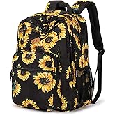 ZORFIN 26L Backpack for College, and Travel: Water Resistant Bookbag - Sunflower