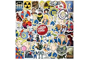 SINKWER Cool Game Fallout Stickers, 50 PCS Aesthetic Waterproof Stickers,Vinyl Fallout Merchandise Stickers for Water Bottle,Laptop,Phone,Skateboard,Game Gift Stickers for Teens Girls Kids (Fallout)