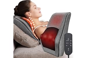 Boriwat Back Massager Neck Massager with Heat, 3D Shiatsu Massage Pillow for Back, Neck, Shoulder, Leg Pain Relief, Christmas