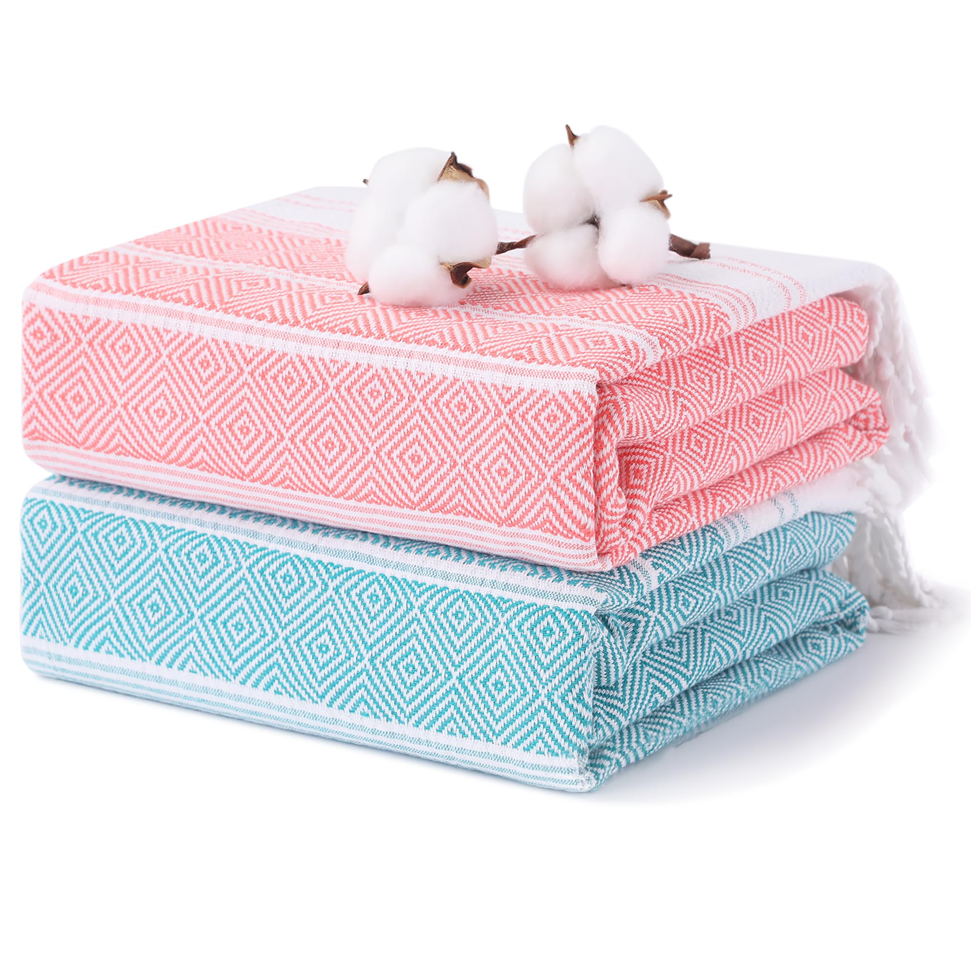 Photo 1 of 2 Packs Cotton Turkish Beach Towels Quick Dry Sand Free Oversized Bath Pool Swim Towel Large Extra Xl Big Blanket Adult Travel Essentials Cruise Accessories Must Haves Clearance Vacation Stuff