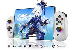 Joso Wireless Controller for iPad/iPhone/Android(129-252mm), Phone Controller Support Xbox Cloud/PS Remote Play, Mobile Gaming Controller with Hall Effects Joysticks for Switch/PS4, Direct Play