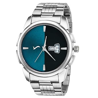 Exclusive Series Quartz Movement Stainless Steel Case Day & Date Blue Dial Analogue Mens and Boys...