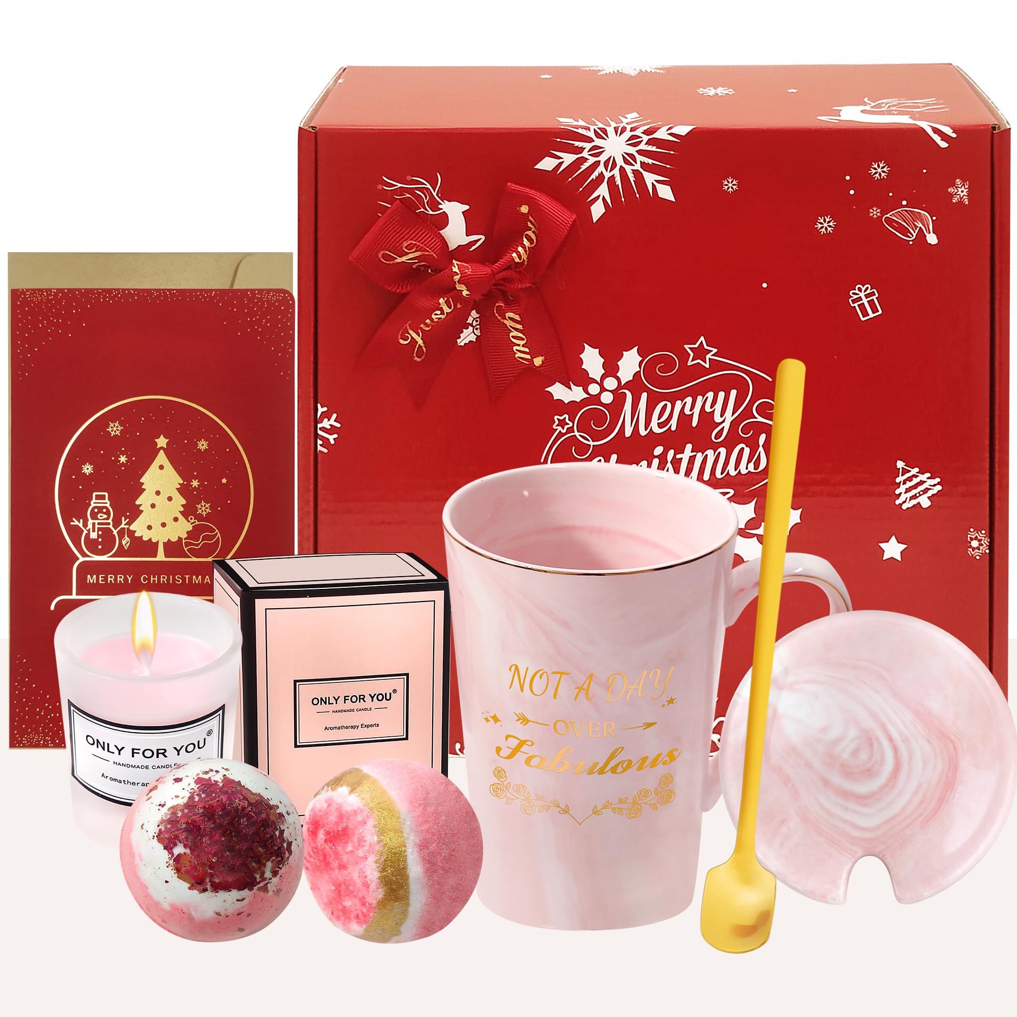 YORFULL Christmas Gifts for Her,Personalised Christmas Gifts for Women,Presents Pamper Gifts for Women,Mothers Day Gifts, Christmas Gifts Set for Women,Valentines Day Gifts for Her (RED)