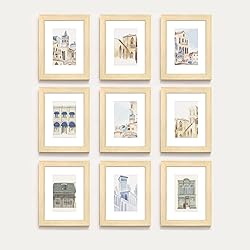 LaVie Home 8x10 Picture Frame Beige Oak Wood Poster