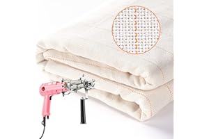 85"x80" Primary Tufting Cloth with Marked Lines - BESGEER-Carpet-Tufting-Fabric, Larger Overlocking Monks Cloth for Tufting Gun, Rug Tufting Cloth for Punch Needle