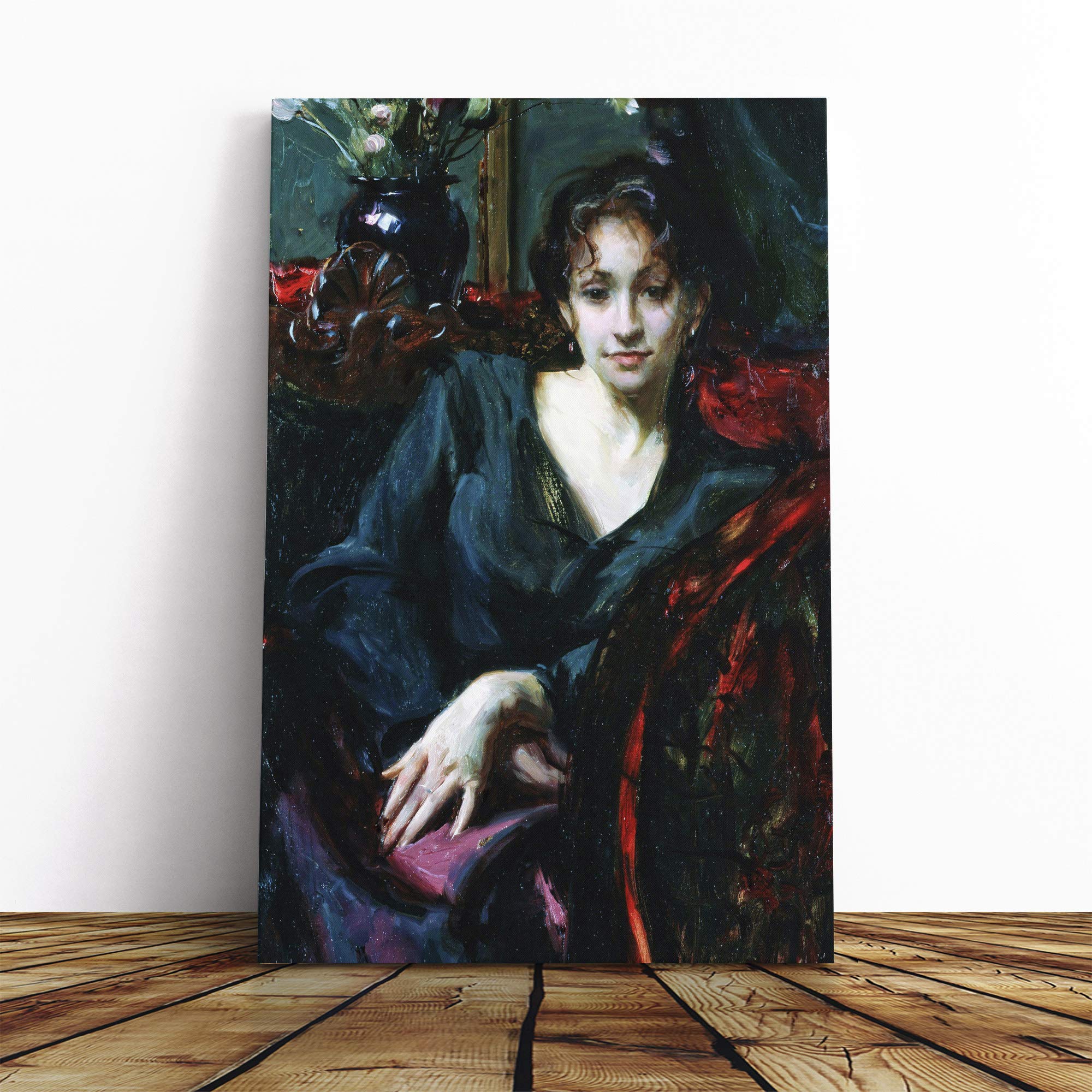 John Singer Sargent Isabella Stewart Gardner Canvas Print | Gallery Wrapped 30mm Frame Wall Art | 20x14 inches | Ready to Hang | Modern Picture | Living Room Bedroom Lounge Office