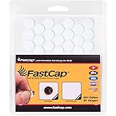 FastCap - Screw Hole Covers, 9/16" (14mm) Round Stickers - Professional Woodworking, Furniture, and Cabinetry Projects - One Sheet (53-Caps) - Solid PVC, Color - White