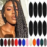 Black Springy Afro Twist Hair 24 Inch 8 Packs Soft Pre-Separated Spring Twist Afro Hair For Distress Locs Crochet Hair Marley