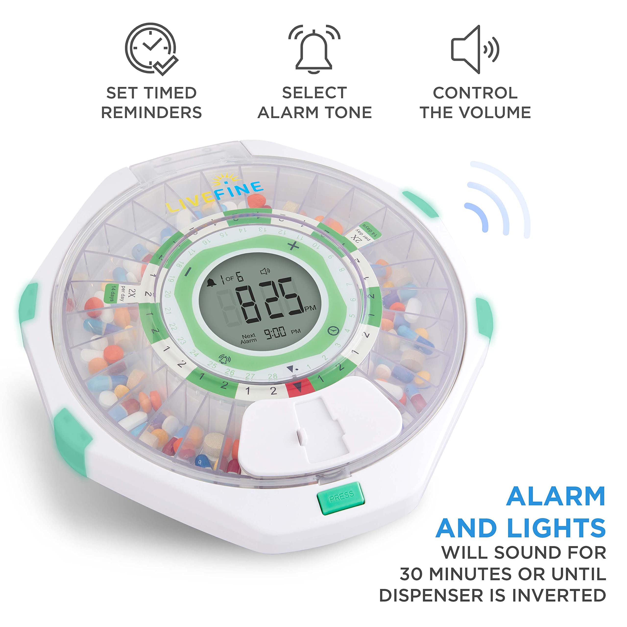 Mua Live Fine 28-Day Automatic Pill Dispenser Clear Lid with Upgraded ...