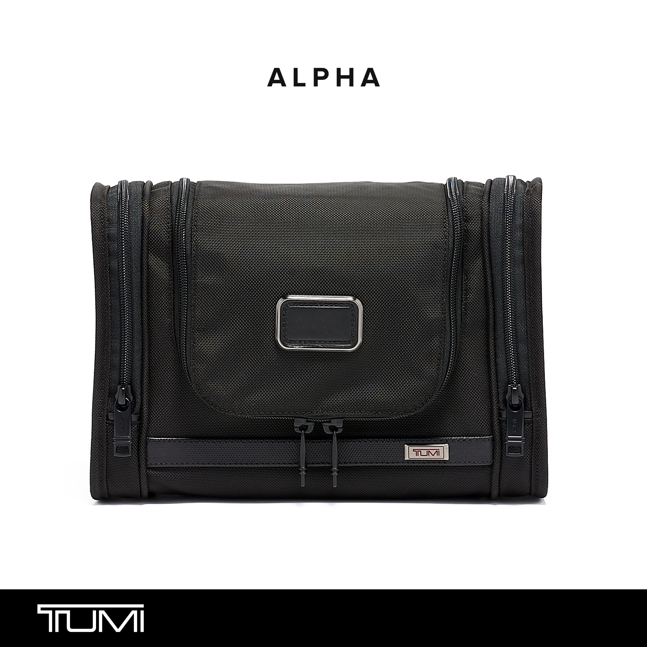 TUMI - Alpha Hanging Travel Kit - Toiletries and Cosmetics Organizer - Travel Essentials Bag with Hooks & Pockets - Black
