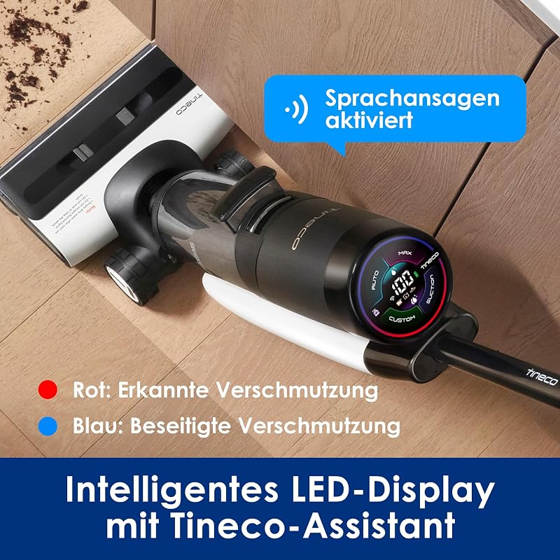 Floor One S7 Pro Nass Trockensauger Kabellos, Wischsauger 40min, Zentrifugal-Trocken, Doppelseitige Kantenreniung, Smart Erkennung, Dreifache Batterielebensdauer, Selbstreinigend für Tierhaare