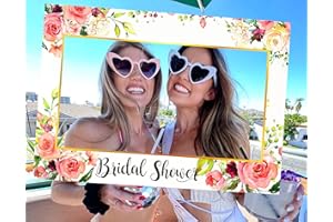 JeVenis Floral Bridal Shower Photo Booth Props Bride to Be Photo Booth Frame Floral Bridal Shower Party Supplies Hen Party Ba