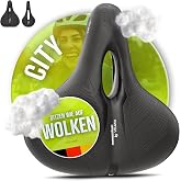 VELMIA Bicycle Saddle - Comfortable Saddle for Men and Women - 3 Zone Concept - Waterproof Bicycle Seat with Ergonomic Design