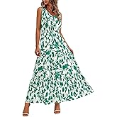 BTFBM Women Summer Dresses Casual Sleeveless Maxi Dresses Cute Floral Long Dress Wedding Guest Dress