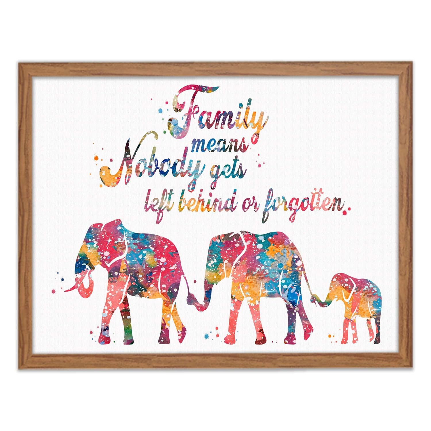 Elephant Family Inspirational Quote Watercolor Print Mom
