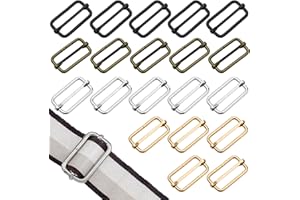 RiseDirectly 20 Pack 1-1/2 Inch Metal Buckles Adjustable Slide Heavy Duty Tri-Glide Rectangle Adjuster Slider for Purse Bag, 