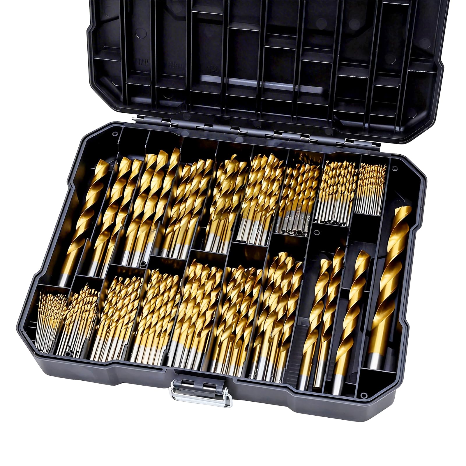 COMOWARE 230 Pcs Drill Bit Set - Titanium Coated HSS Drill Bits for Wood, Metal, Plastic, Aluminum Alloy - 3/64" to 1/2" with Storage Case