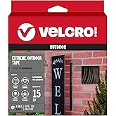 VELCRO Brand Extreme Outdoor Heavy Duty Tape | 10Ft x 1 In | Holds 15 lbs | Black with Stick on Adhesive | Strong Weather Res