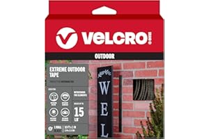 VELCRO Brand Extreme Outdoor Heavy Duty Tape | 10Ft x 1 In | Holds 15 lbs | Black with Stick on Adhesive | Strong Weather Resistant Holding Power - 91843
