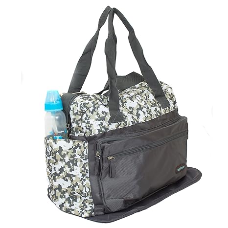 Baybee Premium Quality Multi-Compartment/Baby Nappie Travel Diaper Bag with Diaper Changing Mat (Grey)