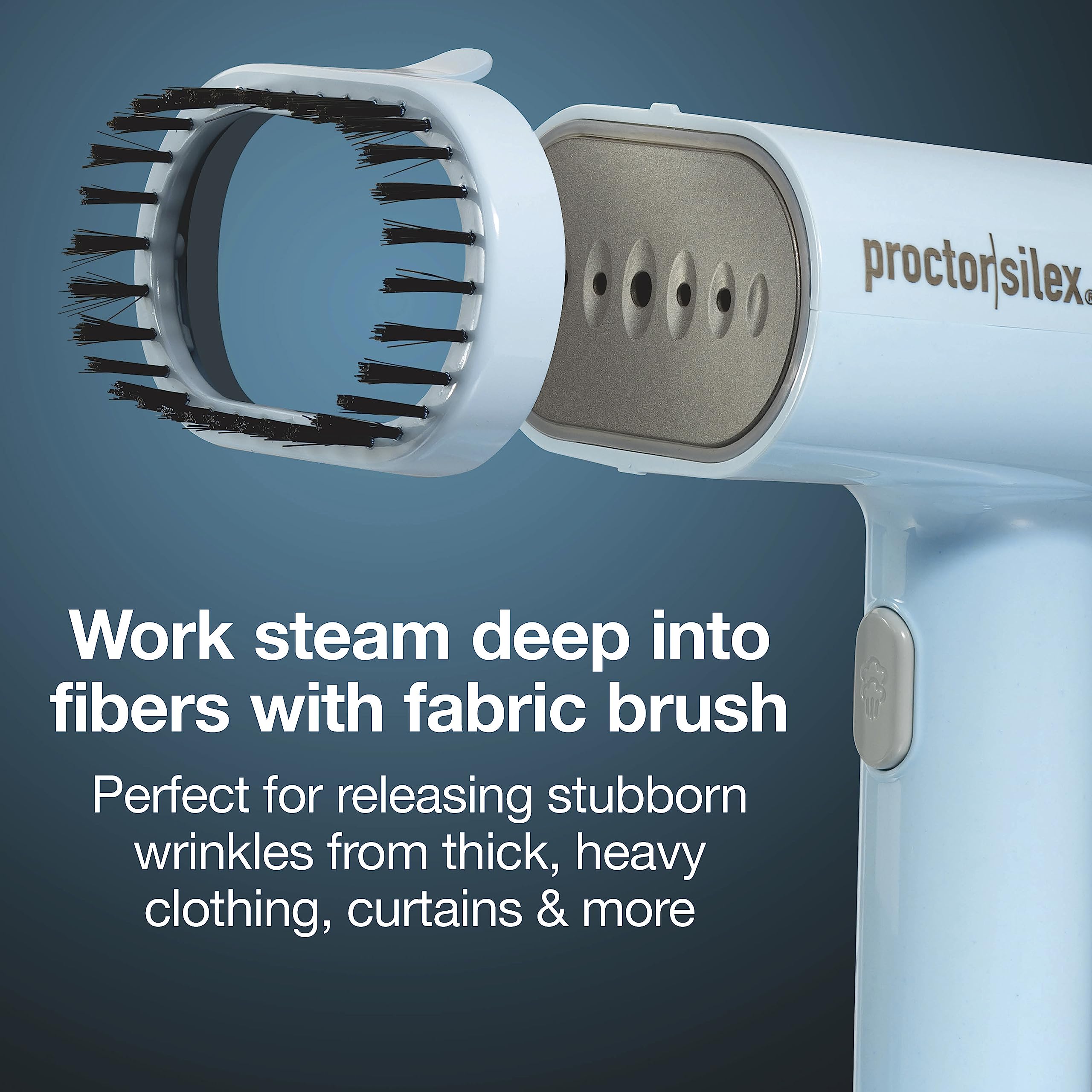 Proctor Silex Compact Travel Iron & Garment Steamer for Clothes, Ready in 45 Seconds for 7 Minutes of Continuous Use, Portable and Lightweight, Vacation Essentials, 1200 Watts, 120 ml Water Tank, Blue