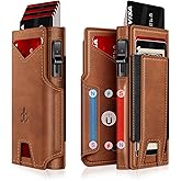 Wallet for Men Wallet with Slim Pop Up Card Holder 9-13 Cards, Bifold Minimalist Smart Wallet RFID Blocking Credit Card Holder with ID Window & Stretchable Cash Slot Compact Metal Aluminum Card Case