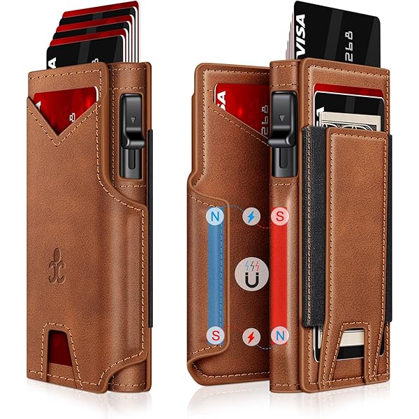Cartera Minimalista EDC Táctica Delgada De Cuero PU Tarjetero RFID