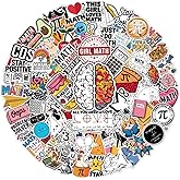 100pcs Funny Math Stickers for Students – Waterproof Vinyl STEM Decals for Laptop, Notebook, Calculator, School Supplies – Nerdy Teacher Gifts for Kids & Teens