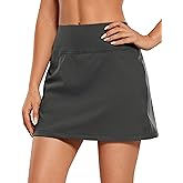 CRZ YOGA Womens Skirt Golf Tennis Skirts with Zip Pockets Stretch Lightweight Casual Athletic Running Skorts