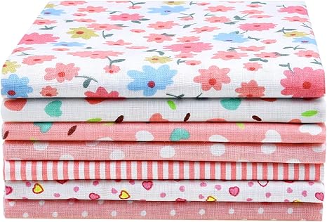 Download Cotton Fabric Squares 5pcs Quilting Sewing Bundles Floral Precut Fabric Sheets Cotton Printed ...