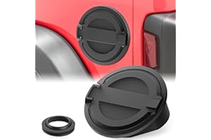 SOENBOO Aluminum Fuel Filler Door Gas Tank Cap Cover Locking Compatible with 2018-2025 Jeep Wrangler JL Unlimited Accessories