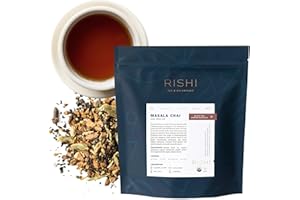 Rishi Tea Masala Chai Tea - Organic, Loose Leaf Assam Black Tea Blend with Whole Spices, Energizing & Caffeinated - 16 Ounces, 37+ Servings