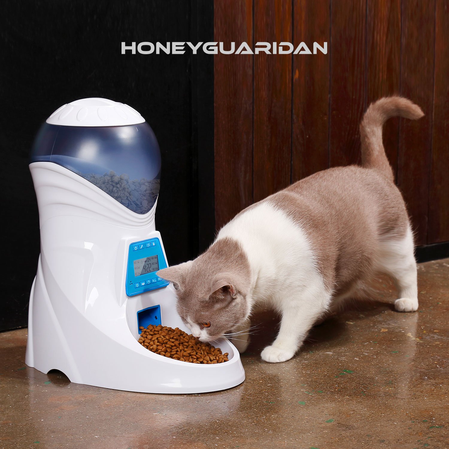 HoneyGuaridan Upgraded A25 Automatic Pet Feeder Food Dispenser with
