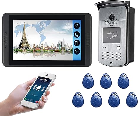 Video Doorbell Apartment Entry Intercom System Video Doorbell 7 Inches Apartment 3 Units Wired Phone Audio Visual Entry System 815mc13 Video Door Phone Intercom Doorbell Kit Uk Amazon Co Uk Diy Tools